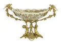 Schale Porzellan mit Bronze Obstschale Replikat Retro Design Dekoration