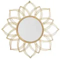 Beliani Wandspiegel, Gold, Metall, Rund, 67x67x4 cm, Spiegel, Wandspiegel