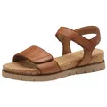 Tamaris WIDE FIT MultiAdjustable, comfortFit aus Leder Plateausandaletten MultiAdjustable braun|schwarz 37 EU