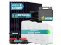 SUNNIVA® 4000W Balkonkraftwerk mit 8,96 kWh Speicher MARSTEK 4x B2500-D, BIFAZIAL FULLBLACK komplett Steckdose, PV Solaranlage Komplettset mit Solarspeicher, 8x 500W N-Type Glas Bifacial Module