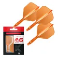 Target Darts K Flex Integrated Dart Flights and Shafts, Nr.6 Orange (Short) | 3er Pack K-Flex - No6, Kflex All In One Moulded Dart Flight & Stem | Professionelles Dart Zubehör