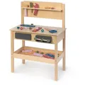 Musterkind Kinderwerkbank Sorbus, Natur, Holz, Holzwerkstoff, 34x80x55 cm, male, EN 71, CE, Spielzeug, Kinderspielzeug, Kinderwerkbank