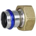 Press-Übergangsverschraubung 15 mm - 3/4 Zoll IG (Überwurf) - flachdichtend - für Edelstahlrohre - DVGW - für V-Kontur