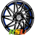 Keskin KT20 Future black painted blue inside 8x18" ET30 LK5 112 ML 72.6 Alufe...