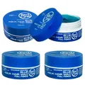 4x RedOne Full Force Aqua Hair Wax Blue - 150ml | Maximum Control, Halt & Glanz