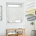 Jalousiescout Plissee Klemmfix ohne Bohren—Jalousie 60x100cm weiß Sichtschutz Fenster Sonnenschutz, Lichtdurchlässig Faltrollo für Fenster & Tür, Basis-Vliesstoff Pure Plissee
