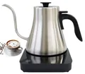 Greenmigo Elektrischer Schwanenhals Wasserkocher Kaffee- und Teekanne,Edelstahl Temperaturregelung Wasserkocher,Schnellheizung Variable Temperatur,1 Liter Wasserkessel,360°Basis