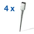 4x Pfosten Einschlagbodenhülse Bodenhülse Einschlaghülse Pfostenträger 71x71x750