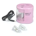 Rapesco 1446 PS12-USB Automatischer/Elektrischer Spitzmaschine, Ladung durch Batterie (nicht enthalten) oder USB, Rosa