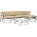 4-tlg. Paletten-lounge-set Weiß Imprägniertes Kiefernholz Vidaxl