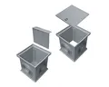 Marley Deutschland GmbH Erdschacht 300x300mm Einlaufschacht + Schacht ohne Boden + Deckel + Geruchsvers., 30x30x58 cm, 4-St., laugen- und säurebeständig, begehbar