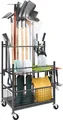 VEVOR Gartengeräte Ständer 652 x 403 x 990 mm Gerätehalter Organizer Kohlenstoffstahl Mehrzweck Gartengeräteaufbewahrungsregal 16 Schlitzen 18 Haken Gartenwerkzeug Halter Besenhalter