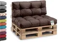 Gutekissen® Palettenkissen Wetterfest, Gartensofakissen, viele Farben und Größen PPI (Set (Sitzkissen 120x80 +Rückenlehne 120x40), Braun-wasserfestes)