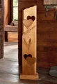 Holz Deko Säule Willkommen 80 cm hoch, 2 Rost Herzen, Schild Stele Eingangsdeko