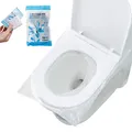 Surplex 50 Stück Reise Wasserdichte Disposable Toilet Seat Cover, WC Sitzschutz Sitzauflagen Kunststoff Klo Auflage, Antibakteriell, Unabhängige Verpackung für Hotel Outdoor Reisen Universal