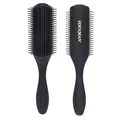 Denman Haarbürste D4M (Langhaarbürste), zum Stylen und Glätten langer Haare, antistatisches Gummikissen und Nylonborsten, 9-reihig, schwarz