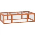 PawHut Kleintierstall mit Freilaufgehege Tannenholz 180 x 90 x 48 cm
