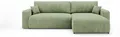 CORNERO Ecksofa mit schlaffunktion BERLIN rechts hellgrün Cord Poso 47 - Schlaffunktion, Bettkasten