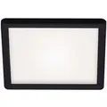 Slim LED Deckenleuchte Eckig, 19x19 cm flach, 12W, 1400 lm, Neutralweiß, Backlight, Schwarz - Schwarz