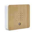 Vogelgezwitscher Soundbox mit Front aus Bambus - 12 cm - Lautsprecher mit beruhigendem Vogelgesang - Deko Box mit Naturgeräuschen Vogel Sound 2 Meter Sensor für Bad Spa Gäste WC und Entspannung