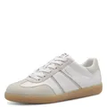 Tamaris Damen Low-Top Sneaker, Frauen Sneaker,Wechselfußbett,Glitzer,Grey,Gruen,komfortable,laessig,langlebig,leger,Nude,White Comb,41 EU