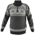 HomeOfSocks Norwegerpullover Hochwertige Norweger Pullover klassisches Design 100% Wolle Rollkragenpullover Reißver Fleecekragen XXL