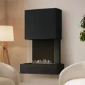 muenkel design Como [moderner Design Ethanolkamin]: Nero (Schiefer schwarz) - schwarz-grau - Planika Senso