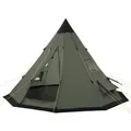 CampFeuer Tipi Zelt Spirit für 4 Personen | 3000 mm Wassersäule | Olivgrün | Indianerzelt für Camping, Wandern, Firstzelt, Pyramidenzelt, Festivalzelt, Gruppenzelt, Campingzelt, Familienzelt