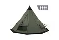 CampFeuer Tipi-Zelt Tipi Zelt Spirit für 4 Personen, 3000 mm Wassersäule, Olivgrün, Kegelz, Personen: 4