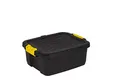 Kreher Aufbewahrungsboxen mit Deckel, TOUGH-Serie, bruchsichere Transportbox aus Kunstststoffbox, Stapelboxen, Ordnungsboxen, Kiste in Schwarz, verschiedene Größen (24 Liter)