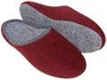 PANTOFFELMANN Filz Pantoffel Herren Damen Hauspantoffel leichte Filzpantoffel Hausschuhe Pantoletten Rot 36