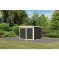 KARIBU Gartenhaus "Fahrradgarage 4", BxHxT: 226 x 167 x 212 cm (Außenmaße inkl. Dachüberstand), Wandstärke 19 mm - grau