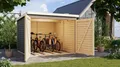 Karibu Gartenhaus Fahrradunterstand Bikebox Fahrradgarage 4 terragrau 213x217x167 cm