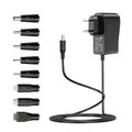 5V 2A Netzteil, 5V AC DC Netzteil Transformator mit 8 DC Steckern für 5V Elektronik wie Tablet Telefon USB HUB CCTV Kamera, 2000mA max.