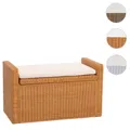 Sitzbank Sitzhocker M92 Rattan mit Stauraum und Kissen 88cm