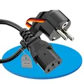 sonero Stromkabel Kaltgerätekabel 3 Polig, 1,0m, 90° Winkel Schutzkontakt Schuko Stecker Netzstecker auf Kaltgerätekupplung C13 Buchse, Netzkabel Netzteil Strom Kabel für Monitor PC Drucker, Schwarz