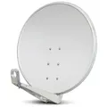PremiumX DELUXE100 Satellitenschüssel 100cm SAT Schüssel aus Aluminium in Hellgrau Offset Satelliten-Antenne FullHD 4K UltraHD
