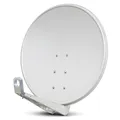 PremiumX DELUXE100 Satellitenschüssel 100cm SAT Schüssel aus Aluminium in Hellgrau Offset Satelliten-Antenne FullHD 4K UltraHD