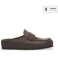 Birkenstock für Herren. 1029617 Leder-Mokassins Naples Wrapped dunkelbraun (Reguläre Passform) (45), Wohnung, Keine, Lässig