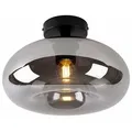 Art Deco Deckenleuchte Schwarz Mit Rauchglas - Busa
