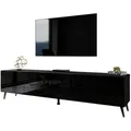 Lookway Tv-Element, Schwarz, Holzwerkstoff, 200x49x40 cm, Wohnzimmer, TV Möbel, TV-Racks