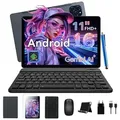 Zenva T90, Android 16, 11 Zoll Tablet, 24GB (8+16) RAM+128GB ROM (2TB TF), 5G WiFi, Stift/Maus/Tastatur-Set, 8000mAh, 16MP+8MP, Widevine L1, Gemini Al - Schwarz