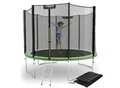 KINETIC SPORTS Trampolin Outdoor 'Salto Plus' Ø 183/244/305/366/400/430/490 cm - Komplett-Set für Kinder, USA Sprungtuch, Netz, Randpolster, Leiter - bis zu 160kg Grün-2 Ø 305 cm Ø 305 cm, Grün-2