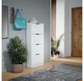 Vicco Schuhkipper Luca, Weiß, 59 x 137 cm mit 4 Klappschubladen (1 St)