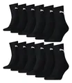 PUMA 12 Paar Socken Short Crew Sportsocken Tennis Socken Gr. 35-49 Unisex, Farbe:200 - black, Socken & Strümpfe:35-38