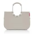 reisenthel loopshopper L herringbone sand – Stabile Tasche mit praktischen Fächern aus recycelten PET-Flaschen – Charmantes und wasserabweisendes Design