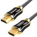Qnected HDMI 2.1 kabel 1,5 meter | Ultra High Speed | 4K 120Hz & 144Hz, 8K 60Hz Ultra HD | 48 Gbps | Geeignet für PS5, Xbox Series X & S | Kohle Schwarz
