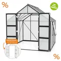 Vitavia Gewächshaus Olymp 6700 257x261cm HKP 4mm schwarz + Fundamentsrahmen