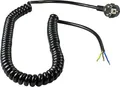 as - Schwabe Spiralkabel Anschlussleitung 1 m Grundlänge, auf ca. 2,5 m dehnbar, Anschlusskabel H05VV-F 3G1,5 230V, 16A - Schutzkontaktwinkelstecker, Ende 60 mm abgemantelt, schwarz, IP20, 70424