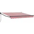 vidaXL Einziehbare Markise Rot und Weiß 350 x 250 cm 3330278